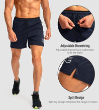 Load image into Gallery viewer, G Gradual Men's 5" Running Shorts with Zip Pockets – Quick-Dry Gym & Athletic Workout Shorts in Navy