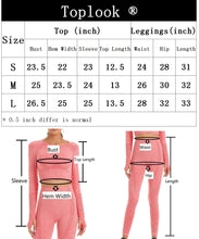 Load image into Gallery viewer, Toplook Women Seamless Workout Outfits Athletic Set Leggings + Long Sleeve Top 2 Pieces(Dark Gray)