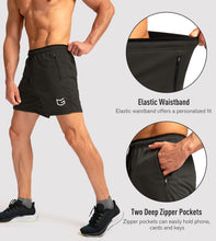 Load image into Gallery viewer, G Gradual Men's 5" Running Shorts with Zip Pockets – Quick-Dry Gym & Athletic Workout Shorts in Olive Green