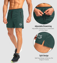 Load image into Gallery viewer, G Gradual Men's 5" Running Shorts with Zip Pockets – Quick-Dry Gym & Athletic Workout Shorts in Army Green