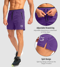 Load image into Gallery viewer, G Gradual Men's 5" Running Shorts with Zip Pockets – Quick-Dry Gym & Athletic Workout Shorts in Purple