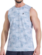 Load image into Gallery viewer, EZRUN Men's Quick Dry Muscle Tank Top – Sleeveless Gym & Athletic Workout Shirt | Winter Camouflage
