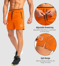 Load image into Gallery viewer, G Gradual Men's 5" Running Shorts with Zip Pockets – Quick-Dry Gym & Athletic Workout Shorts in Orange