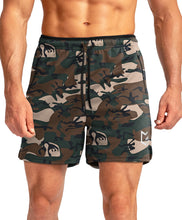 Load image into Gallery viewer, G Gradual Men's 5" Running Shorts with Zip Pockets – Quick-Dry Gym & Athletic Workout Shorts in Green Camo