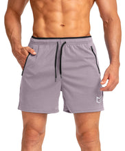 Load image into Gallery viewer, G Gradual Men's 5" Running Shorts with Zip Pockets – Quick-Dry Gym & Athletic Workout Shorts in Light Grey