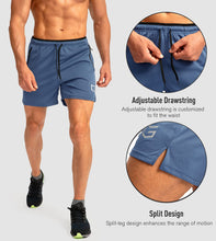 Load image into Gallery viewer, G Gradual Men's 5" Running Shorts with Zip Pockets – Quick-Dry Gym & Athletic Workout Shorts in Dusty Blue