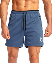 Load image into Gallery viewer, G Gradual Men's 5" Running Shorts with Zip Pockets – Quick-Dry Gym & Athletic Workout Shorts in Dusty Blue