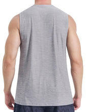 Load image into Gallery viewer, EZRUN Men's Quick Dry Muscle Tank Top – Sleeveless Gym & Athletic Workout Shirt | Light Grey