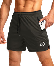 Load image into Gallery viewer, G Gradual Men's 5" Running Shorts with Zip Pockets – Quick-Dry Gym & Athletic Workout Shorts in Olive Green
