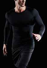 Load image into Gallery viewer, ATHLIO Men's UPF 50+ Long Sleeve Compression Shirts, Water Sports Rash Guard Base Layer, Athletic Workout Shirt, 3pack Black/Black/Black