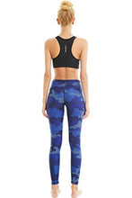 Load image into Gallery viewer, COOLOMG Women's Yoga Running Pants Printed Compression Leggings Workout Tights Hidden Pocket Purple Camo Medium