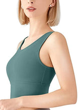 Load image into Gallery viewer, High Neck Sports Bra for Women Longline Low Back Sports Bras Medium Impact Padded Workout Crop Tops for Yoga Gym