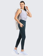 Load image into Gallery viewer, CRZ YOGA Women's Naked Feeling Workout Leggings 25 Inches - High Waisted Yoga Pants with Side Pockets Dark Green