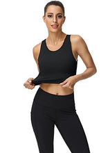 Load image into Gallery viewer, High Neck Sports Bra for Women Longline Full Coverage Sports Bras Medium Impact Padded Workout Crop Tops for Yoga Gym