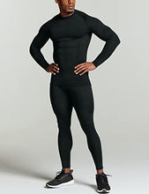 Load image into Gallery viewer, ATHLIO Men's UPF 50+ Long Sleeve Compression Shirts, Water Sports Rash Guard Base Layer, Athletic Workout Shirt, 3pack Black/Navy/Hunter Green
