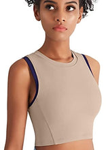 Load image into Gallery viewer, High Neck Sports Bra for Women Longline Full Coverage Sports Bras for Yoga Gym Medium Impact Padded Workout Crop Tops