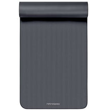 Load image into Gallery viewer, Retrospec Solana Yoga Mat 1" Thick w/Nylon Strap for Men & Women - Non Slip Exercise Mat for Home Yoga, Pilates, Stretching, Floor & Fitness Workouts - Graphite