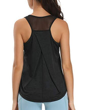 Load image into Gallery viewer, Aeuui Workout Tops for Women Mesh Racerback Tank Yoga Shirts Gym Clothes Dark Grey