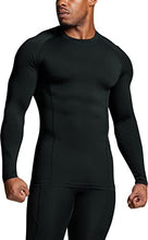 Load image into Gallery viewer, ATHLIO Men's UPF 50+ Long Sleeve Compression Shirts, Water Sports Rash Guard Base Layer, Athletic Workout Shirt, 3pack Black/Navy/Hunter Green
