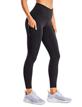 Load image into Gallery viewer, CRZ YOGA Women's Naked Feeling Workout Leggings 25 Inches - High Waisted Yoga Pants with Side Pockets Black
