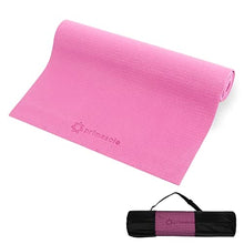 Load image into Gallery viewer, Primasole Yoga Mat with Carry Strap for Yoga Pilates Fitness and Floor Workout at Home and Gym 1/4 thick (Azalea Pink Color) PSS91NH004A