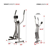 Load image into Gallery viewer, Sunny Health & Fitness SF-E902 Air Walk Trainer Elliptical Machine Glider w/LCD Monitor, 220 LB Max Weight and 30 Inch Stride