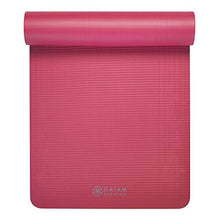 Load image into Gallery viewer, Gaiam Essentials Thick Yoga Mat Fitness & Exercise Mat with Easy-Cinch Carrier Strap, Pink, 72"L X 24"W X 2/5 Inch Thick