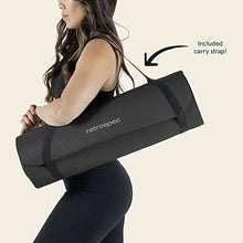 Load image into Gallery viewer, Retrospec Solana Yoga Mat 1" Thick w/Nylon Strap for Men & Women - Non Slip Exercise Mat for Home Yoga, Pilates, Stretching, Floor & Fitness Workouts - Graphite