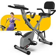 Load image into Gallery viewer, Barwing 16-8-2-3 Stationary Spin Exercise Bike for Home | 4 IN 1 Foldable Indoor Workout Cycling Bike for Seniors| 300 LB Capacity | More Magnetic Resistance Seat Backrest Adjustments | Value Gift for Seniors