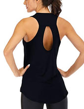 Load image into Gallery viewer, ICTIVE Yoga Tops for Women Loose Fit Workout Tank Tops for Women Backless Sleeveless Keyhole Open Back Muscle Tank Running Tank Tops Workout Tops Racerback Gym Summer Tops Black