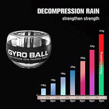 Load image into Gallery viewer, GOZATO Auto-Start Wrist Power Gyro Ball, Wrist Strengthener and Forearm Exerciser for Stronger Arm Fingers Wrist Bones and Muscle with LED Lights