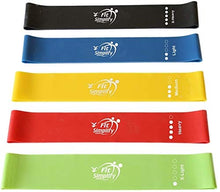 Load image into Gallery viewer, Fit Simplify Resistance Loop Exercise Bands with Instruction Guide and Carry Bag, Set of 5