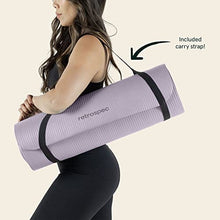 Load image into Gallery viewer, Retrospec Solana Yoga Mat 1" Thick w/Nylon Strap for Men & Women - Non Slip Exercise Mat for Home Yoga, Pilates, Stretching, Floor & Fitness Workouts -Violet Haze