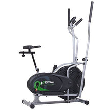 Load image into Gallery viewer, Body Rider Elliptical Machine and Stationary Bike with Seat and Easy Computer, Dual Trainer 2-in-1 Cardio Exercise Machine, Home Gym, Workout Equipment BRD2000, Black & grey, One Size