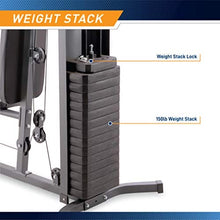 Load image into Gallery viewer, Marcy 150lb. Stack Home Gym with Pulley, Arm, and Leg Developer Multifunctional Workout Station for Weightlifting and Bodybuilding – 300 lbs Capacity MWM-4965, Black