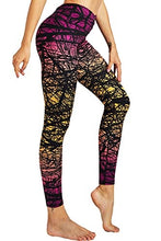 Load image into Gallery viewer, COOLOMG Women's Leggings Yoga Long Pants Compression Drawstring Running Tights Non See-Through Orange Forest Adults Small(Youth X-Large)