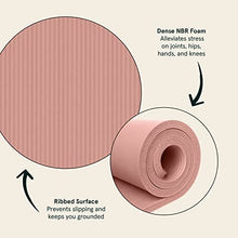 Load image into Gallery viewer, Retrospec Solana Yoga Mat 1" Thick w/Nylon Strap for Men & Women - Non Slip Exercise Mat for Home Yoga, Pilates, Stretching, Floor & Fitness Workouts - Rose