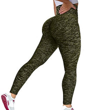 Load image into Gallery viewer, Murandick Textured Leggings for Women Scrunch High Waist Textured Yoga Workout Pants - Dazzle Green