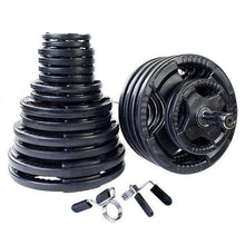 Load image into Gallery viewer, 500lb. Rubber Grip Olympic Weight Set with 7ft. Olympic bar and collars - The Home Fitness Corp