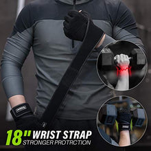 Load image into Gallery viewer, Trideer Padded Workout Gloves for Men - Gym Weight Lifting Gloves with Wrist Wrap Support, Full Palm Protection & Extra Grips for Weightlifting, Exercise, Cross Training, Fitness, Pull-up