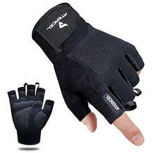 Load image into Gallery viewer, ATERCEL Workout Gloves for Men and Women, Exercise Gloves for Weight Lifting, Cycling, Gym, Training, Breathable and Snug fit (Black, L)