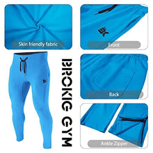 Load image into Gallery viewer, BROKIG Mens Zip Joggers Pants - Casual Gym Workout Track Pants Comfortable Slim Fit Tapered Sweatpants with Pockets (Electric Blue)