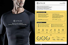 Load image into Gallery viewer, ATHLIO Men's UPF 50+ Long Sleeve Compression Shirts, Water Sports Rash Guard Base Layer, Athletic Workout Shirt, 3pack Black/Charcoal/White