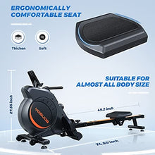 Load image into Gallery viewer, YOSUDA Magnetic Rowing Machine 350 LB Weight Capacity - Foldable Rower for Home Use with LCD Monitor, Tablet Holder and Comfortable Seat Cushion