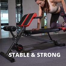 Load image into Gallery viewer, FINER FORM Multi-Functional Weight Bench for Full All-in-One Body Workout – Hyper Back Extension, Roman Chair, Adjustable Ab Sit up Bench, Decline Bench, Flat Bench