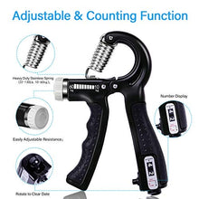 Load image into Gallery viewer, ALMAH Hand Grip Strengthener kit(5 Pack),Grip Strength Trainer,Forearm Workout Trainer Adjustable Hand Grip Exercise,Finger Strength Exerciser, Finger Stretcher, Grip Ring & Stress Relief Ball with Carry Bag