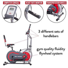 Load image into Gallery viewer, BODY POWER 2nd Generation, 3-in-1 Home Gym, Upright Compact Exercise Bike, Elliptical Machine & Recumbent Bike, Trio Trainer with Heartrate Monitor, Safety Brake Pad. BRT5088