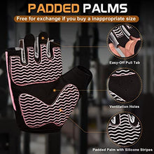 Load image into Gallery viewer, Sunnex Gym Gloves for Women, Workout Gloves Women, Fingerless Gloves for Weightlifting, Lightweight Breathable Fitness Gloves, Sports Gloves for Training Lifting Weight Cycling Climbing Rowing
