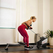Load image into Gallery viewer, Sunny Health & Fitness Dual Function Magnetic Rowing Machine w/ Digital Monitor, Multi-Exercise Step Plates, 275 LB Max Weight and Foldable - SF-RW5622