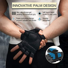 Load image into Gallery viewer, ATERCEL Workout Gloves for Men and Women, Exercise Gloves for Weight Lifting, Cycling, Gym, Training, Breathable and Snug fit (Black, L)